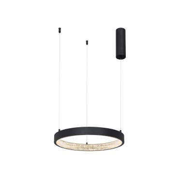 Nova Luce Preston - lampe suspendue - Ø 40 x 120 cm - 25W LED dimmable inclus - sand black
