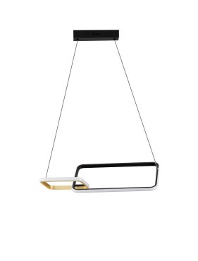 Nova Luce Imar - lampe suspendue - 54 x 150 x 30 cm - 36W dimmable LED inclus - noir sablé et or