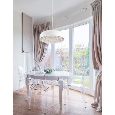 Nova Luce Lyon - lampe suspendue - Ø 46 x 140 cm - blanc mat