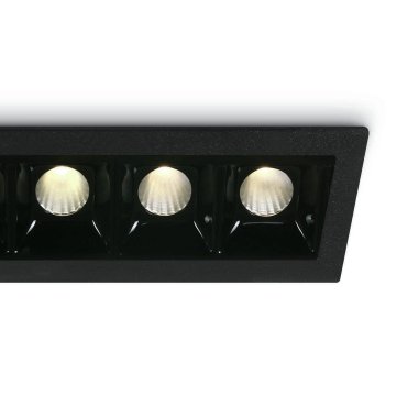 ONE Light Shop Square Boxes - spot encastré - 146 x 45 mm, 137 x 36 mm taille d'encastrement - 5 x 2W LED dimmable inclus - noir