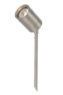 Lucide Arne - spot de sol sur piquet - 6,3 x 6,3 x 36 cm - 5W LED inclus - IP44 - chrome satiné