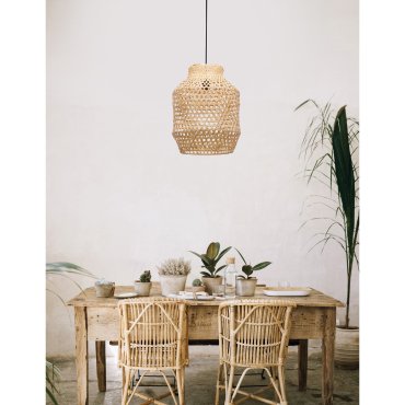 Nova Luce Mia - lampe suspendue - Ø 35 x 215 cm - brun clair