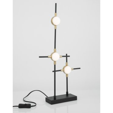 Nova Luce Atomo - lampe à poser - 28 x 9 x 52 cm - 3 x 2,4W LED inclus - or et noir