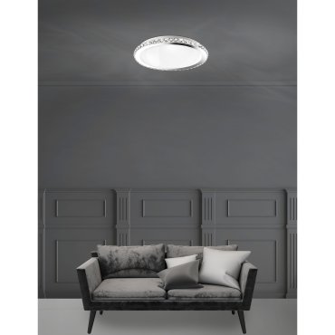 Nova Luce Palermo - plafonnier - Ø 38 x 9 cm - chrome et blanc