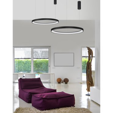 Nova Luce Pertino - lampe suspendue - Ø 78 x 150 cm - 60W LED dimmable inclus - noir sable