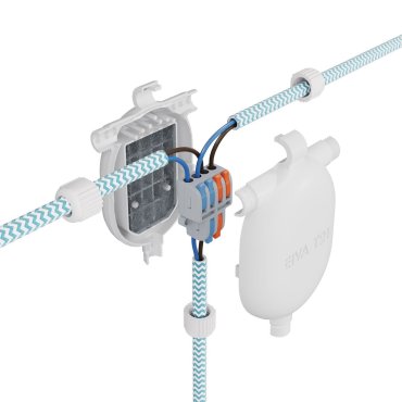 Creative Cables EIVA 3-way - support de câble en silicone - 7,5 x 11,5 x 2,6 cm - IP65 - blanc