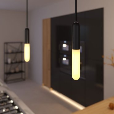 Creative Cables - lampe suspendue 1L - 12 x 120 cm - noir