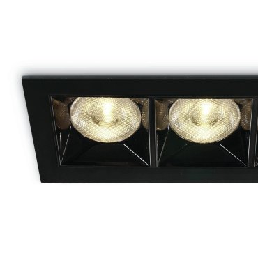 ONE Light Mirror Square Boxes - spot encastré - 130 x 54 mm, 124 x 45 mm taille d'encastrement - 12W LED inclus - noir