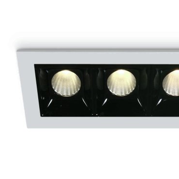 ONE Light Shop Square Boxes - spot encastré - 106 x 45 mm, 97 x 36 mm taille d'encastrement - 3 x 2W LED dimmable inclus - blanc