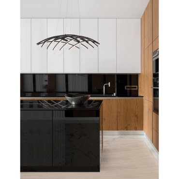 Nova Luce Gropius - lampe suspendue - Ø 81 x 150 cm - 83W LED dimmable inclus - noir sable