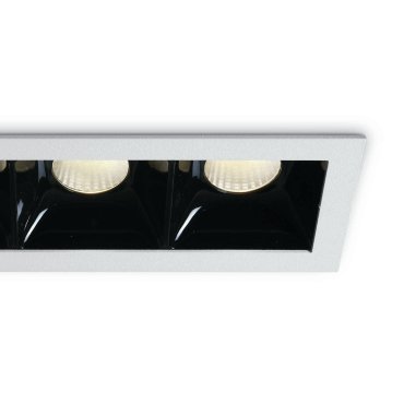 ONE Light Shop Square Boxes - spot encastré - 157 x 62 mm, 150 x 57 mm taille d'encastrement - 3 x 6,5W LED dimmable inclus - blanc