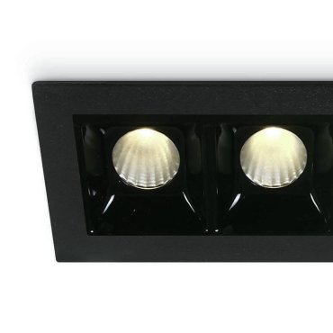 ONE Light Shop Square Boxes - spot encastré - 106 x 45 mm, 97 x 36 mm taille d'encastrement - 3 x 2W LED dimmable inclus - noir