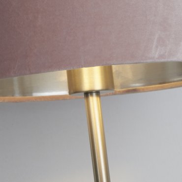 Searchlight Finn - lampe de table - rechargeable par câble USB - Ø 28 x 54 cm - nickel satiné, argent et rose