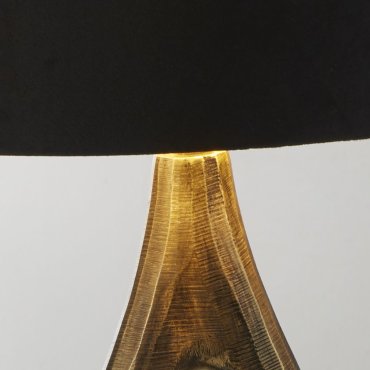 Searchlight Bucklow - lampe à poser - Ø 40 x 46 cm - noir, laiton antique et or