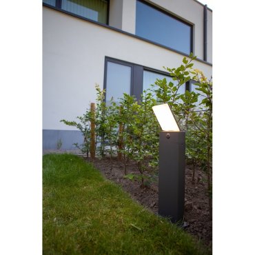 Lutec Pano - lampe de jardin - 20 x 15,6 x 63,5 cm - 17,5W LED inclus - IP54 - gris foncé