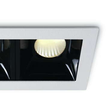 ONE Light Medium Shop Square Boxes - spot encastré - 115 x 62 mm, 108 x 57 mm taille d'encastrement - 2 x 6.5W LED dimmable inclus - blanc
