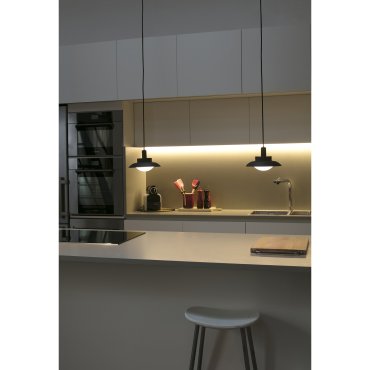 Faro Side - lampe suspendue - Ø 20 cm - noir et cuivre