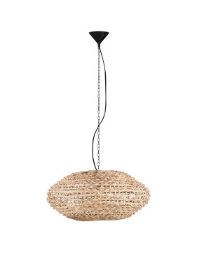 Nova Luce Bola - lampe suspendue - Ø 60 x 200 cm - naturel et noir