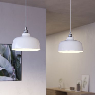 Creative Cables Coppa - lampe suspendue 2L - 67,5 x 120 cm - blanc