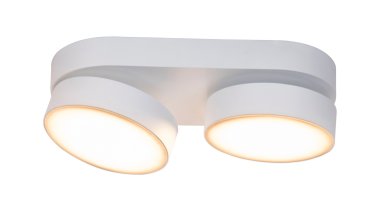 Lutec Stanos - spot en saillie 2L - éclairage intelligent - Lutec Connect - 22 x 10 x 5,5 cm - 13,6W LED inclus - fonction de gradation via app - 2700K-6500K - blanc