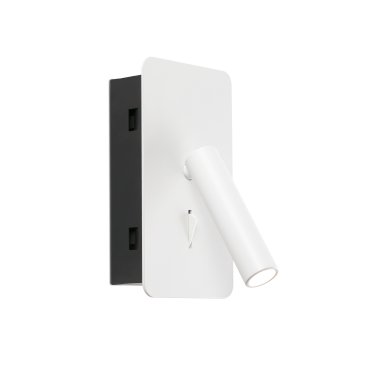 Faro Suau - applique murale encastrée avec interrupteur - 9,5 x 17 cm - LED 3W incl. - blanc mat