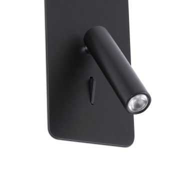 Faro Suau - applique murale encastrée avec interrupteur - 9,5 x 17 cm - 3W LED incluse - noir mat
