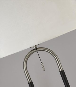 Searchlight Jazz - lampadaire - Ø 45 x 161 cm - noir mat, blanc et argent satiné