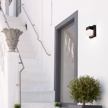 Nova Luce Leto - applique murale extérieure - 14,5 x 17,5 x 10,2 cm - 10W LED inclus - IP65 - noir sablé