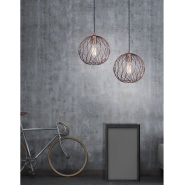 Nova Luce Eriberto - lampe suspendue - Ø 25 x 150 cm - cuivre rouille