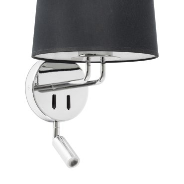 Faro Montreal - applique murale avec interrupteur - 21,5 x 19 x 39 cm - 3W LED inclus - noir et chrome