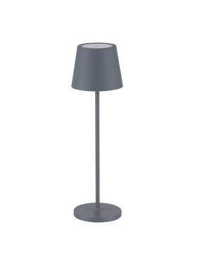 Nova Luce Seina - lampe de table rechargeable - Ø 11,4 x 39,5 cm - 2W dimmable LED inclus - IP54 - gris basalte