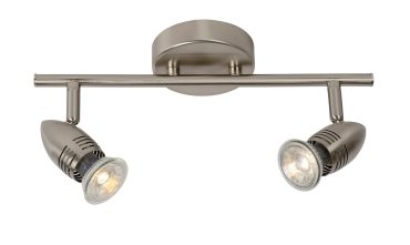 Lucide Caron 2 - spot en saillie - 32 x 9 x 13 cm - 2 x 5W LED inclus - chrome satiné