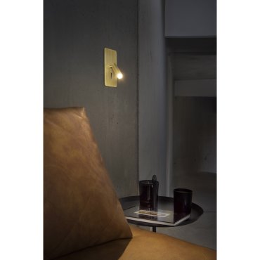Faro Suau - applique encastrée avec interrupteur - 9,5 x 17 cm - LED 3W incluse - doré satiné