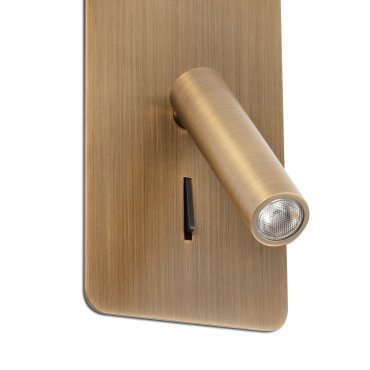 Faro Suau - applique murale encastrée avec interrupteur - 9,5 x 17 cm - LED 3 W incluse - bronze