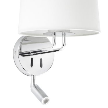 Faro Montreal - applique murale avec interrupteur - 21,5 x 19 x 39 cm - 3W LED inclus - blanc et chrome