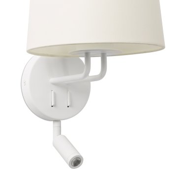 Faro Montreal - applique murale avec interrupteur - 21,5 x 19 x 39 cm - 3W LED inclus - blanc mat