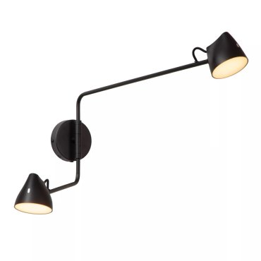 Lucide Milne - applique murale - 35 x 8 x 54 cm - 2 x 8W LED inclus - noir