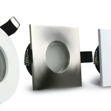 ONE Light Bathroom Range - spot encastré - 85 x 85 mm, Ø 70 mm encastré - IP44 - chrome brossé