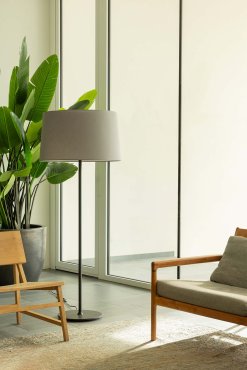 Faro Windsor - lampadaire - Ø 64 x 160 x 37,5 cm - noir mat et gris