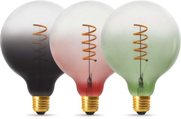 Daylight Italia Coriandoli Lampe LED - Ø 12,5 x 17,2 cm - E27 - 4W dimmable - noir/transparent
