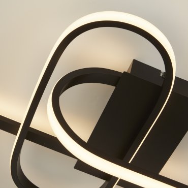 Searchlight Clip - plafonnier - 65 x 18 cm - 37W LED inclus - noir et opale
