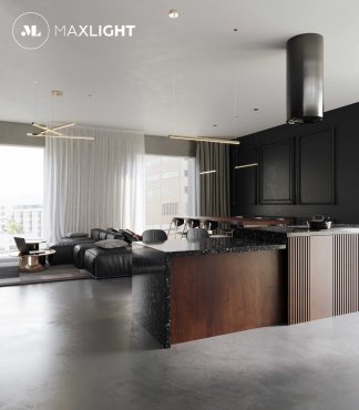 Maxlight Trio - lampe suspendue - 100 x 3,6 x 150 ccm - 12W LED dimmable inclus - or brossé