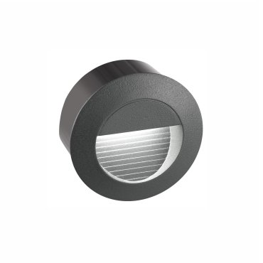 Nova Luce Krypton - applique encastrée - Ø 8 x 5,5 cm - 3W LED inclus - IP54 - gris foncé