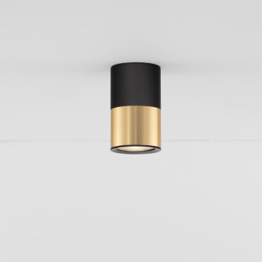 Nova Luce Picto - spot en saillie - Ø 6 x 10 cm - noir et or