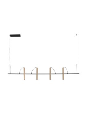 Nova Luce Prato - lampe suspendue - 150 x 230 x 9,2 cm - 22W dimmable LED inclus - café moka et noir