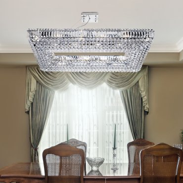 Searchlight Vesuvius - lampe suspendue - 120 x 62 x 110 cm - chrome et transparent