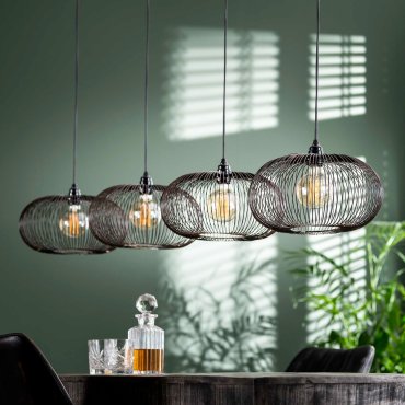 Vico Disk Wire - lampe suspendue - 170 x 35 x 150 cm - nickel noir