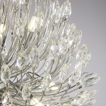 Searchlight Peacock - lampe suspendue - Ø 51 x 286 cm - chrome