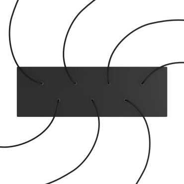 Creative Cables - Rose-One Rosace de plafond rectangulaire pour 7 points lumineux - 67,5 x 22,5 cm - noir