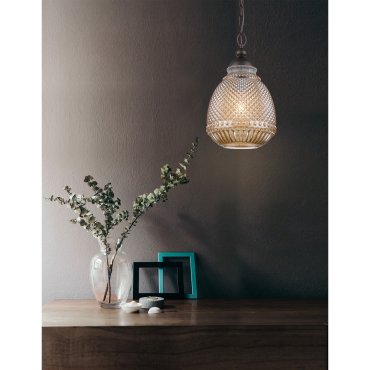 Nova Luce Toulon - lampe suspendue - Ø 27 x 120 cm - ambre